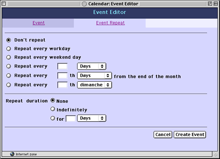 Event Editor Repeat Panel